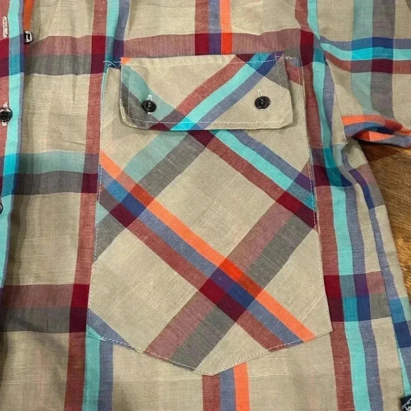 Vintage 80s Wrangler Misses Striped Shirt Button Down Ladies Size S Made in USA - Picture 7 of 8